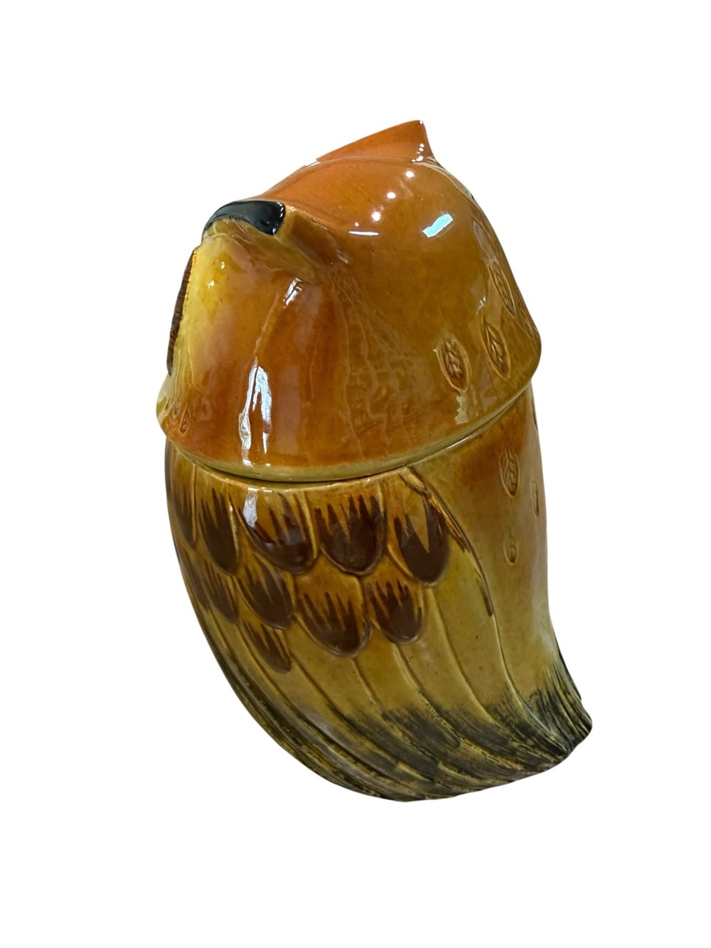 Metlox Poppy trail Ceramic Owl Cookie Jar MCM USA Made Brown Glazed  10 inches - Picture 4 of 8